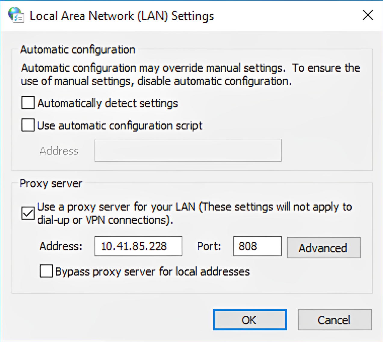 Proxy Server Configuration