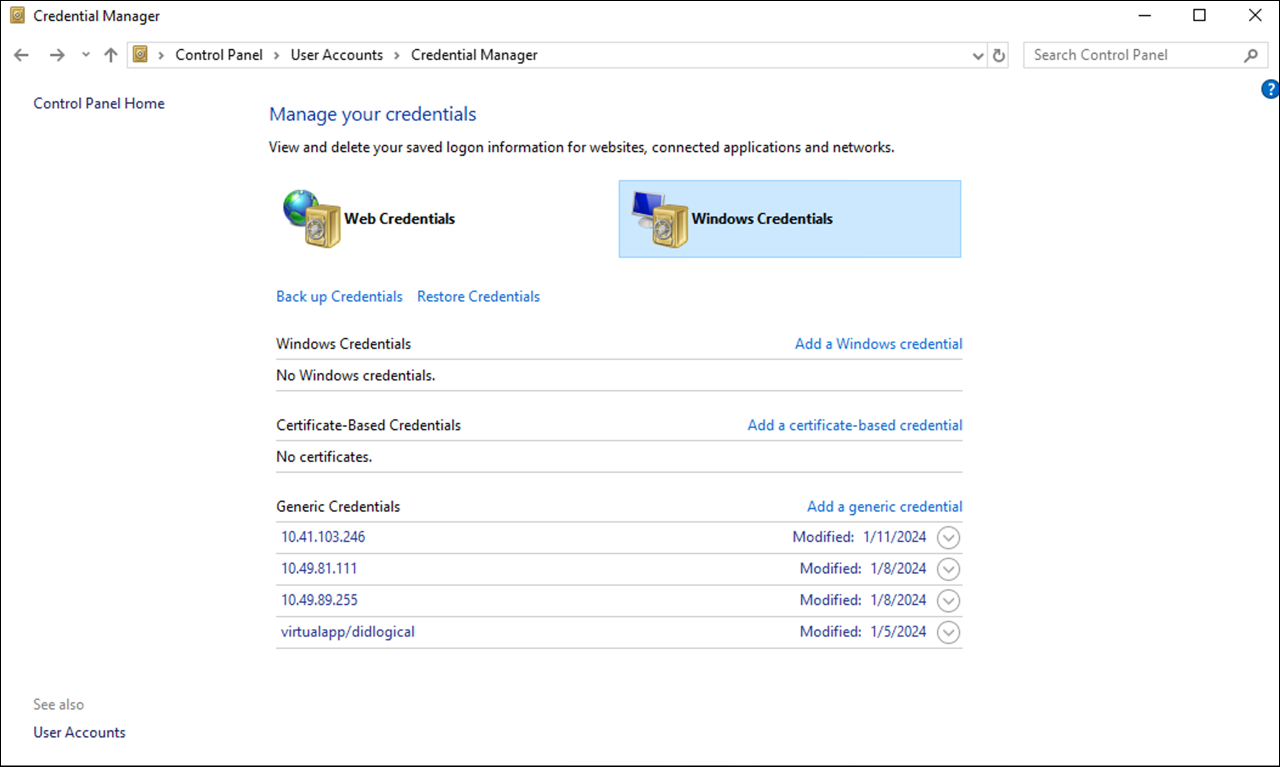 Windows Credential Manager